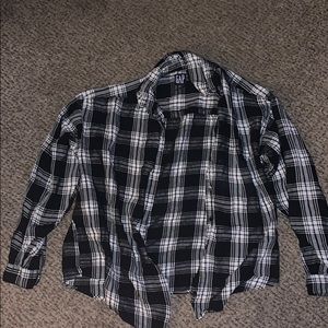 Kids black and white flannel